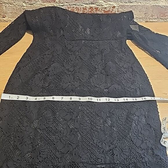 Lulu's -1210 NWT Dance With Me Black Lace Bodycon Midi Dress 3/4 Sleeves S‎ - Picture 14 of 14